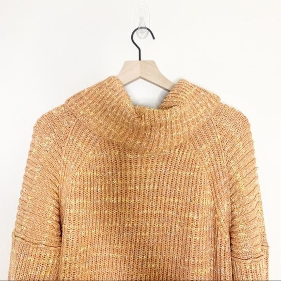 NWT Free People Leo Long Sleeve Cowl Neck Knit Tunic Sweater Petal Combo Small - Picture 7 of 11